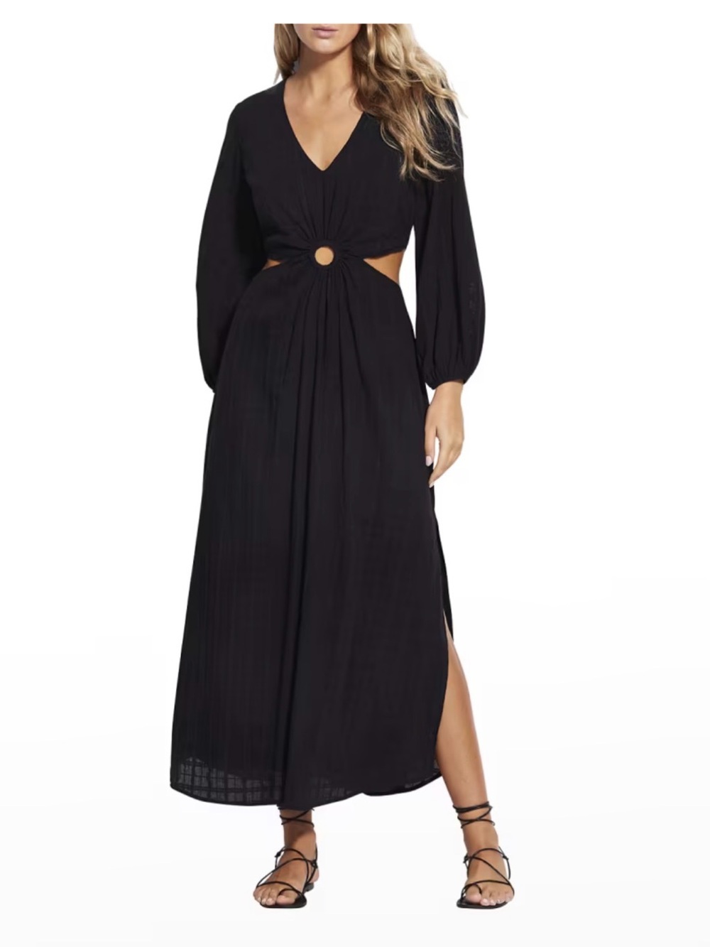 Seafolly Drifter Cut Out Black Maxi Dress